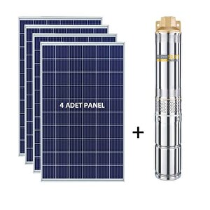 275 Watt 4 Adet Güneş Paneli̇ Ve Dc Solar Pompa Tak Çaliştir Hazir