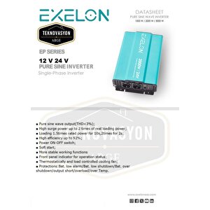 Teknovayon Arge Exelon 24 V 2000w Tam Sinüs Inverter