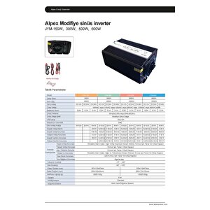 Alpex 300 Watt İnvertör 12v-220v Çevirici İnverter