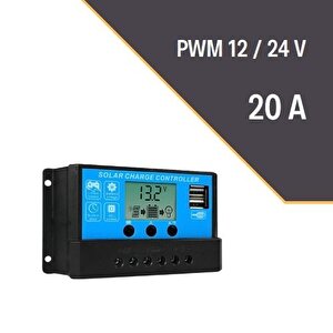 Juta 20 Amper 12v/24v Solar Şarj Kontrol Regülatörü