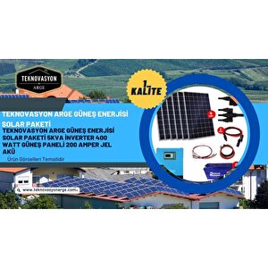 Teknovasyon Arge Güneş Enerjisi Bağ Evi Solar Paketi 5kva İnverter 330w Güneş Paneli 150ah Jel Akü
