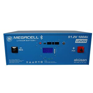 Megacell 51,2v 100ah Lifepo4 Lityum Demir Fosfat Akü(smart/haberleşmeli)