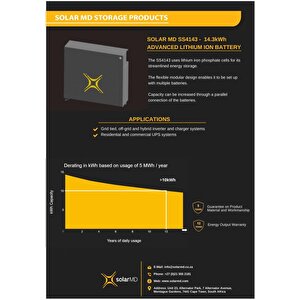 Solar Md Ss4143 - 14,3 Kwh Geli̇şmi̇ş Li̇tyum İyon Pi̇l