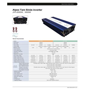 Alpex 3000 Watt 12 Volt İnverter Tam Sinüs İnvertör