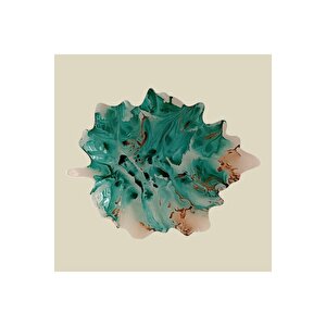 Leaf Oak  Yaprak Desen Sunum Tabak 35cm