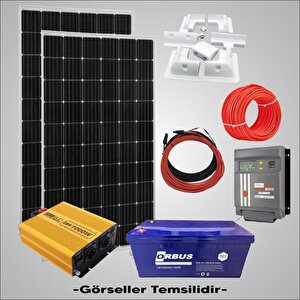 Karavan Solar Paketi 1000 Watt Şarjlı İnverter 205w Güneş Paneli Mpptli