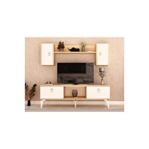 Sienna Tv Ünitesi Takımı Safirmeşe-beyaz Meşe