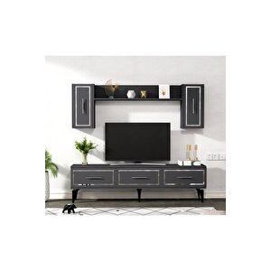 Vannessa 180 Cm  Tv Üni̇tesi̇ Takimi Antrasi̇t-gümüş Gümüş