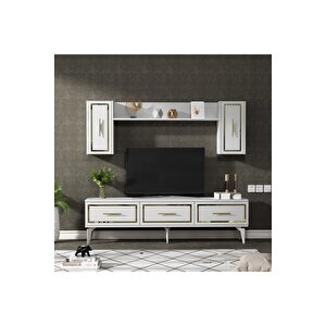 Vannessa 180 Cm  Tv Üni̇tesi̇ Takimi Beyaz-altin Altın
