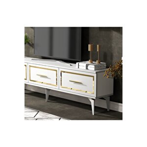 Vannessa 180 Cm  Tv Üni̇tesi̇ Takimi Beyaz-altin