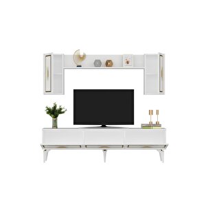 Vannessa 180 Cm  Tv Üni̇tesi̇ Takimi Beyaz-altin