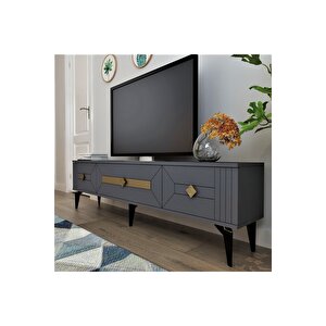 Ceneyra 180 Cm Tv Ünitesi Antrasit-altın Altın
