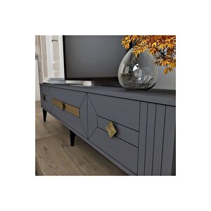 Ceneyra 180 Cm Tv Ünitesi Antrasit-altın