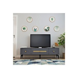 Ceneyra 180 Cm Tv Ünitesi Antrasit-altın