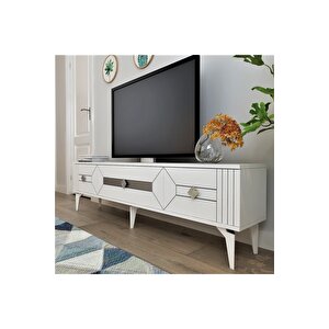 Ceneyra 180 Cm Tv Ünitesi Beyaz-gümüş Gümüş