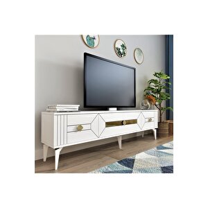 Ceneyra 180 Cm Tv Ünitesi Beyaz-altın Beyaz