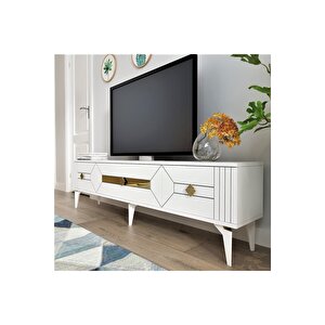 Ceneyra 180 Cm Tv Ünitesi Beyaz-altın Beyaz