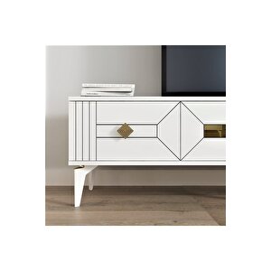 Ceneyra 180 Cm Tv Ünitesi Beyaz-altın