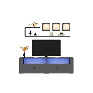 Klei̇n Led Aydinlatmali ,spot Işikli Tv Üni̇tesi̇ Takimi Antrasi̇t