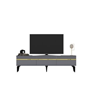 Deffne 180 Cm Tv Sehpası Antrasit-altın