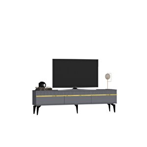 Deffne 180 Cm Tv Sehpası Antrasit-altın
