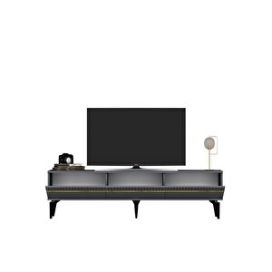 Deffne 180 Cm Tv Sehpası Antrasit-altın