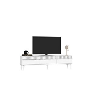 Deffne 180 Cm Tv Sehpası Beyaz-gümüş