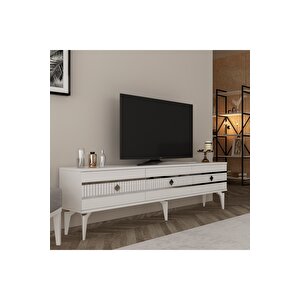 Lennora 180 Cm  Tv Sehpasi (alt Modül) Beyaz-gümüş Beyaz