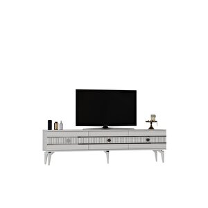 Lennora 180 Cm  Tv Sehpasi (alt Modül) Beyaz-gümüş
