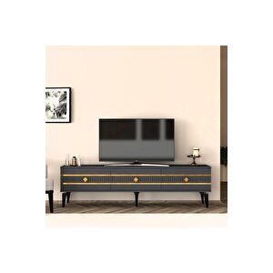 Lennora 180 Cm  Tv Sehpasi (alt Modül) Antrasi̇t-altin Antrasit