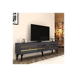 Lennora 180 Cm  Tv Sehpasi (alt Modül) Antrasi̇t-altin Antrasit