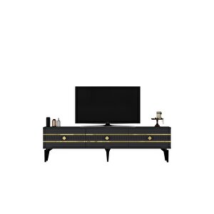 Lennora 180 Cm  Tv Sehpasi (alt Modül) Antrasi̇t-altin Antrasit