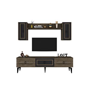 Asya 180 Cm Tv Ünitesi Takım Ceviz Antrasit