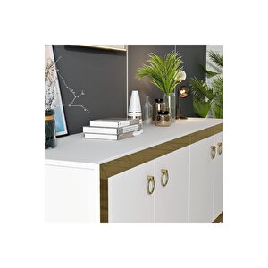 Ponny Konsol 4 Kapakli Rafli Beyaz-alti N Altın
