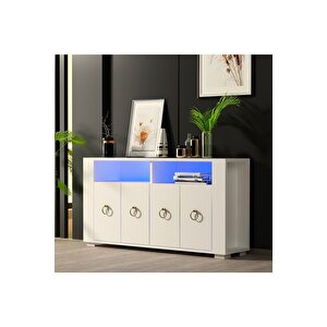 Klein Led Aydınlatmalı Konsol Beyaz Beyaz