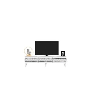 İpek 180 Cm Tv Sehpası (alt Modül) Beyaz-gümüş