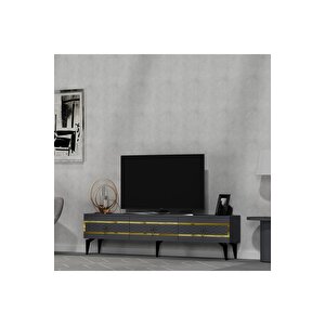 İpek 180 Cm Tv Sehpası (alt Modül) Antrasit-altın Antrasit