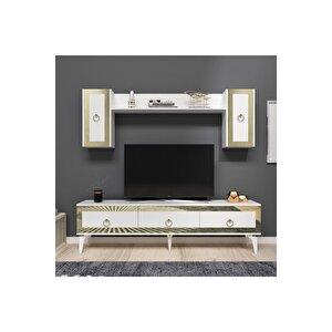 Ponny 180 Cm Tv Ünitesi Beyaz Altın Beyaz