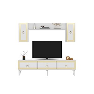 Ponny 180 Cm Tv Ünitesi Beyaz Altın