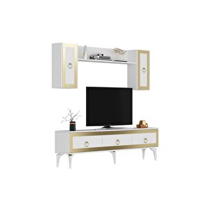 Ponny 180 Cm Tv Ünitesi Beyaz Altın