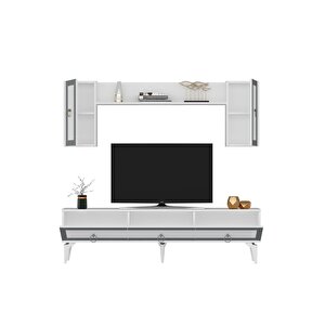 Ponny 180 Cm Tv Ünitesi Beyaz Gümüş