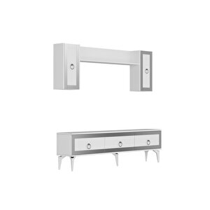 Ponny 180 Cm Tv Ünitesi Beyaz Gümüş