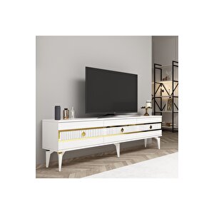 Novva 180 Cm Tv Sehpasi (alt Modül) Beyaz-altin Bej