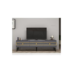 Novva 180 Cm Tv Sehpasi (alt Modül) Antrasi̇t-altin Antrasit