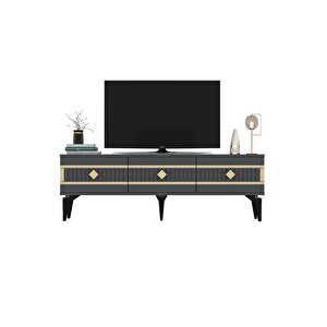 Novva 180 Cm Tv Sehpasi (alt Modül) Antrasi̇t-altin Antrasit