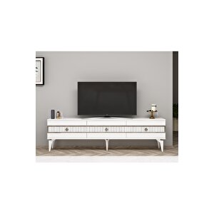 Novva 180 Cm Tv Sehpasi (alt Modül) Beyaz-gümüş Beyaz