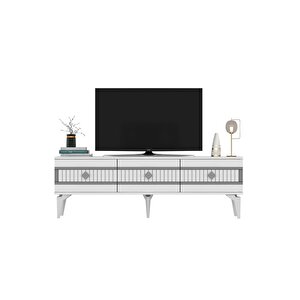 Novva 180 Cm Tv Sehpasi (alt Modül) Beyaz-gümüş