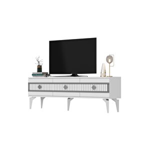 Novva 180 Cm Tv Sehpasi (alt Modül) Beyaz-gümüş