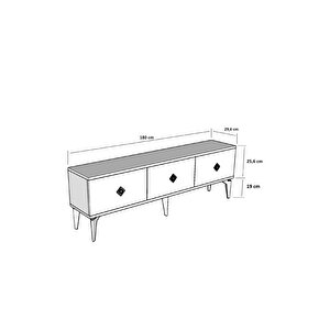 Novva 180 Cm Tv Sehpasi (alt Modül) Beyaz-gümüş