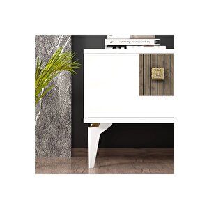 Luna 180 Cm Tv Sehpası (alt Modül) Beyaz Ceviz
